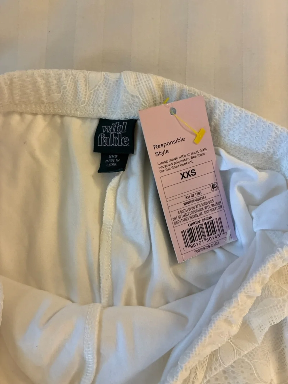 wild fable White Lace Sheer Flare Pants - XXS